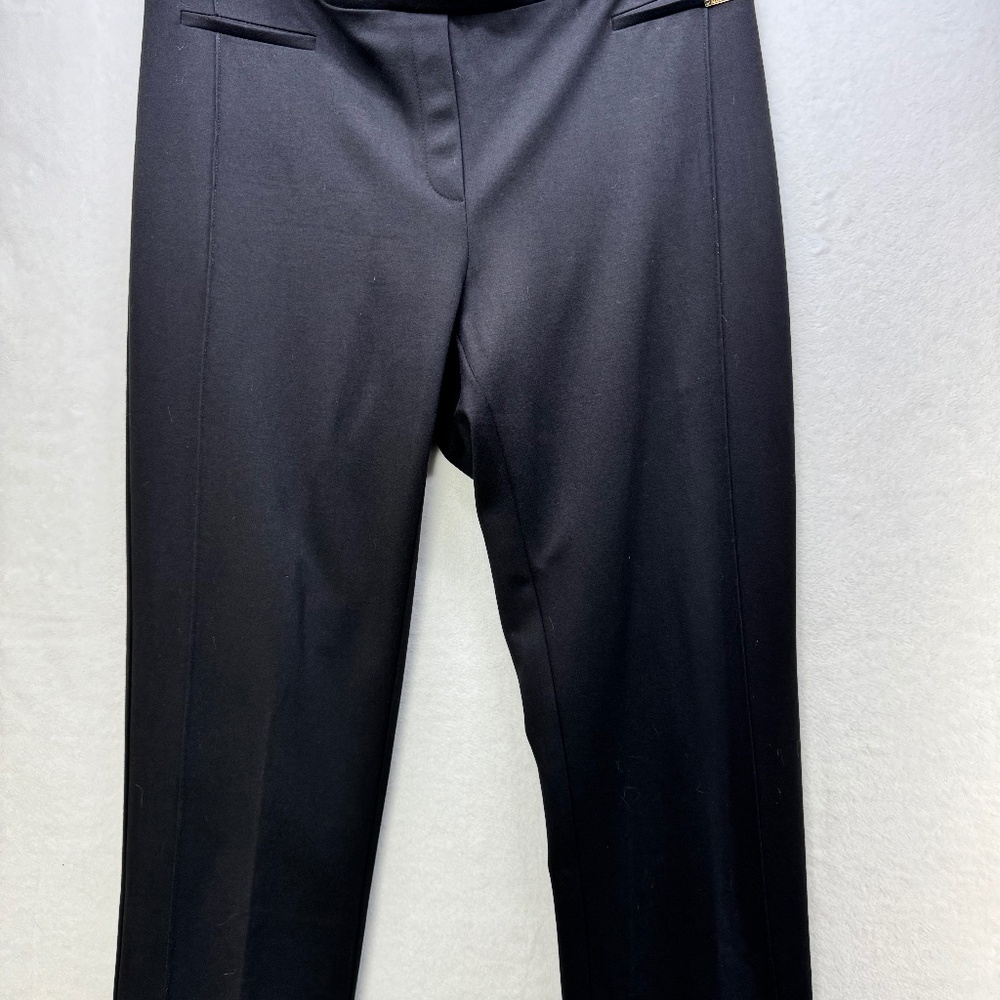 Ellen Tracy Women Dress Pant Sz XL Black Faux pocket pleated side legs
